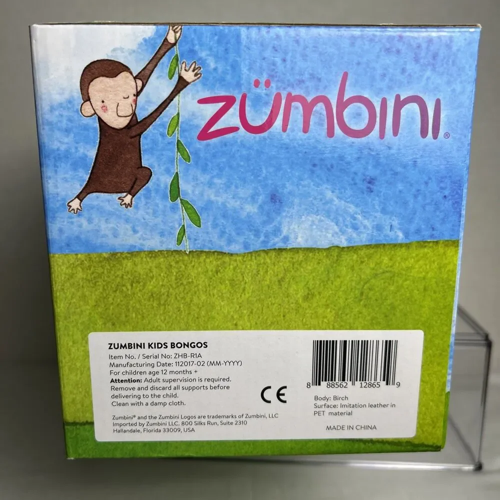 Zumbini Kids Bongos: Baby Toddler Musical Instrument Drums Toy Percussion New